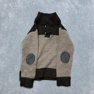 Tahari Sweater Boys 3T Black Gray Colorblock Elbow Patch Acrylic Casual Winter